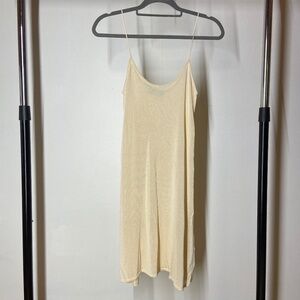 Zara Sheer Ivory Cream Strappy Minimalist Stretchy Slip Dress - Size M